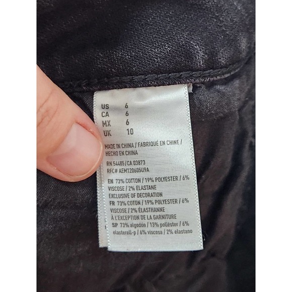 American Eagle Outfitters Super Stretch X‎ Black Lace Cutoff Jean Shorts Size 6 - Picture 5 of 8